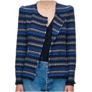 Rebecca Taylor Blue and Black Striped Blazer